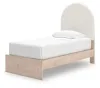 Ashley Furniture PCB1566B4 Ashley Furniture PCB1566B4 Arloster - Twin Upholstered Panel Bed With Side Storage Unit - Tan / White