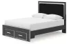 Ashley Furniture PCB3380B4 Ashley Furniture PCB3380B4 Zuraleus - Queen Upholstered Panel Platform Storage Bed - Black