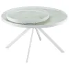 Coaster Fine Furniture 706258 Briggs - Round Marble Printed Glass Top Coffee Table - White