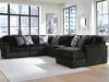Ashley Furniture 98103S24 Ashley Furniture 98103S24 Midnight-Madness - 6-Piece Sectional With RAF Corner Chaise - Onyx