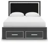 Ashley Furniture PCB3380B4 Ashley Furniture PCB3380B4 Zuraleus - Queen Upholstered Panel Platform Storage Bed - Black