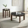ACME LV06886 Estella - End Table With Natural Marble Top - Black Top & Walnut