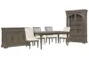 Pulaski Furniture P413240-KIT39 Pulaski Furniture P413240-KIT39 Madison Ridge - Extendable Leg Dining Table With 2 Side Chairs, 2 Host Chairs, Server And China Cabinet - Natural Bark