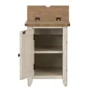 Liberty Furniture 652-OT1022 Farmhouse Reimagined - Door Chair Side Table With Charging Station - Antique White / Chestnut Tops