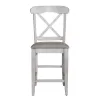 Liberty Furniture 303W-B300124 Ocean Isle - Upholstered X Back Counter Chair - Antique White