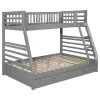 CoasterEssence 460182 Ashton - 2-Drawer Wood Twin Over Full Bunk Bed - Gray