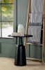 CoasterEssence 915109 Ixia - Round Solid Mango Wood Accent Side Table - Black Stain