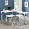 Coaster Fine Furniture 182714 Jackson - 4 Piece Multipurpose Counter Height Table Set - White