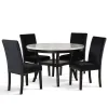 New Classic 41-400-BKD4C Celeste - Round Dining Table & 4 Chairs - Black