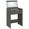 Coaster Fine Furniture 930210 Danbury - 3-Drawer Makeup Vanity & Stool Set - Gray High Gloss
