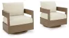 Ashley Furniture P671-821 Serene Bay - Swivel Glider Chair With Cushion - Dark Brown / White