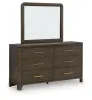 Ashley Furniture PCB843B1 Ashley Furniture PCB843B1 Radkin - Dresser And Mirror - Burnished Brown