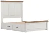 Ashley Furniture B4615B14 Ashley Furniture B4615B14 Savonport - Queen Panel Bed With 2 Under Bed Storage Units - White / Brown