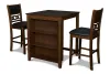 New Classic D1701-32S-BRN New Classic D1701-32S-BRN Gia - Counter Table With 2 Chairs & Storage Shelf - Brown