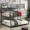 Furniture of America CM-BK918-BED Olga - Twin Over Full Over Queen Bunk Bed - Antique Black