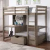 Furniture of America CM-BK828GY-BED Callistus - Twin Workstation Loft Bed - Warm Gray