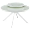 Coaster Fine Furniture 706258 Briggs - Round Marble Printed Glass Top Coffee Table - White
