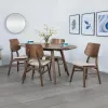 New Classic 40-D1651-D4C Oscar - Drop Leaf Dining Table With 4 Chairs - Walnut / Natural Cush