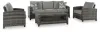 Ashley Furniture P335-081 Oasis Court - Sofa, Chairs, Table Set (Set of 4) - Gray