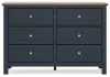 Ashley Furniture B414-21 Landocken - Dresser - Brown / Blue