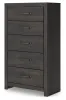 Ashley Furniture PCB2108-46 Hollivern - Five Drawer Chest - Dark Gray