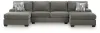 Ashley Furniture PC48405S3 Ashley Furniture PC48405S3 Clarington - 3-Piece Sectional With Double Chaise - Greystone