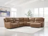 Ashley Furniture PCU62606S6 Ashley Furniture PCU62606S6 DeepWakes - 6-Piece Power Reclining Sectional With RAF Press Back Power Chaise And Storage Console - Caramel
