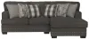 Jackson Furniture Industries 5473/46/76-58 Jackson Furniture Industries 5473/46/76-58 Crawford - 2 Piece Sofa Chaise With RSF Chaise With 6 Included Accent Pillows - Dark Gray
