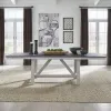 Liberty Furniture 139WH-T4002 Farmhouse - Trestle Table - Two Tone White / Wood Tone