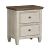 Liberty Furniture 824-BR63 Heartland - 2 Drawer Nightstand With Charging Station - Antique White / Tobacco Tops