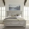 Liberty Furniture 824-BR-CPBDMC Liberty Furniture 824-BR-CPBDMC Heartland - 4 Piece Bedroom Set (California King Panel Bed, Dresser & Mirror, Chest) - Antique White / Tobacco Tops