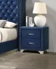 CoasterEveryday 223372 Melody - Upholstered 2-Drawer Nightstand - Pacific Blue