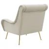 Coaster Fine Furniture 903043 Ricci - Upholstered Saddle Arm Accent Chair - Stone