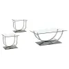 Coaster Fine Furniture 704988-S3 Danville - 3 Piece Glass Top Coffee And End Table Set - Chrome