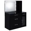 Coaster Fine Furniture 930219 Flora - 2-Drawer Vanity Set With LED Mirror - Black High Gloss