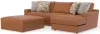 Jackson Furniture Industries 5045/63/76/28-26 Minori - Italian Leather 2 Piece Sofa / Chaise With RSF Chaise And Cocktail Ottoman - Whiskey