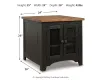 Ashley Furniture T468-3 Valebeck - Rectangular End Table - Black / Brown
