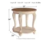 Ashley Furniture T743-6 Realyn - Round End Table - White / Brown