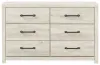 Ashley Furniture B192-31 Cambeck - Six Drawer Dresser - Whitewash