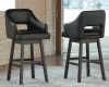Ashley Furniture D380-930 Ashley Furniture D380-930 Tallenger - Tall UPH Swivel Barstool(Set of 2) - Black / Dark Brown