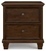 Ashley Furniture B685-92 Danabrin - Two Drawer Nightstand - Brown