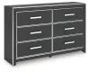 Ashley Furniture PCB3380-31 Zuraleus - Six Drawer Dresser - Black