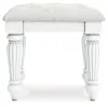 Ashley Furniture PCB1819-01 Kozlani - Vanity Upholstered Stool - White