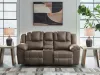 Ashley Furniture PC6450694 Lowilla - Double Reclining Loveseat With Console - Driftwood
