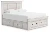 Ashley Furniture PCB1171B9 Ashley Furniture PCB1171B9 Makidern - Queen Panel Storage Bed With Under Bed Storage Unit And Storage Footboard - Whitewash