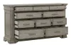 Pulaski Furniture P091-BR-K6-KIT3 Pulaski Furniture P091-BR-K6-KIT3 Madison Ridge - California King Storage Bed And Drawer Dresser With Framed Mirror - Heritage Taupe