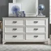 Liberty Furniture 417-BR30 Allyson Park - 6 Drawer Dresser - Wirebrushed White / Charcoal