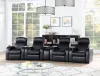 CoasterEssence 600001-S4B Cyrus - 5 Piece Upholstered Home Theater Seating - Black