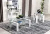 Coaster Fine Furniture 703438 Dyer - 1-Shelf Rectangular Glass Top Coffee Table - White