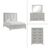 New Classic 00-2442-34C New Classic 00-2442-34C Fiona - 5/0 Queen 4 Piece Bedroom Set (Bed & Dresser & Mirror & Chest) - Gray